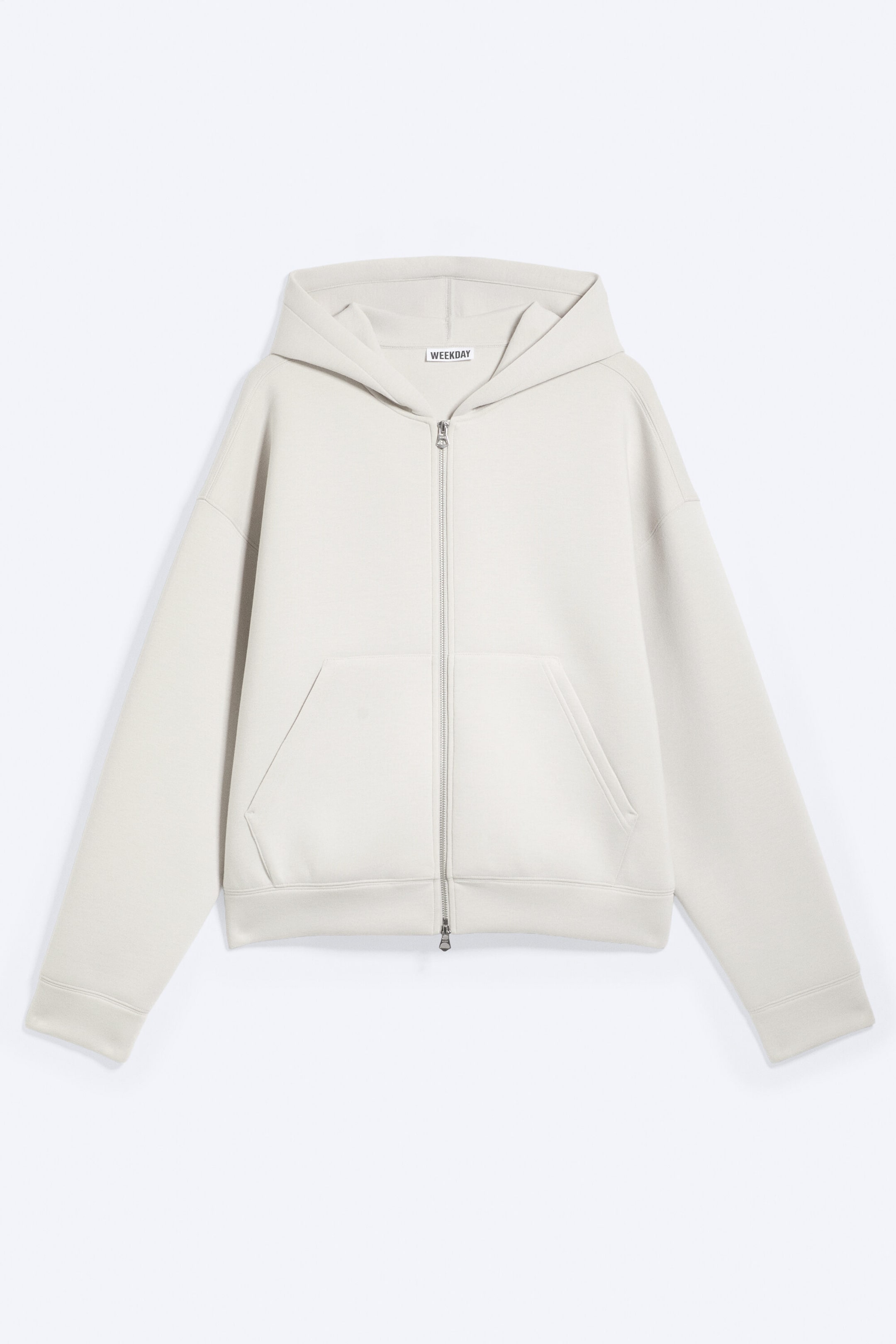 Taupe cendré clair - Sweat à capuche zippé en scuba Simon - 4