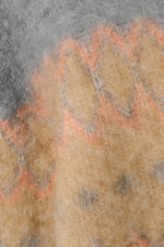 Beige/Grey Fairisle - Relaxed Fit Fluffy Knit Sweater - 4