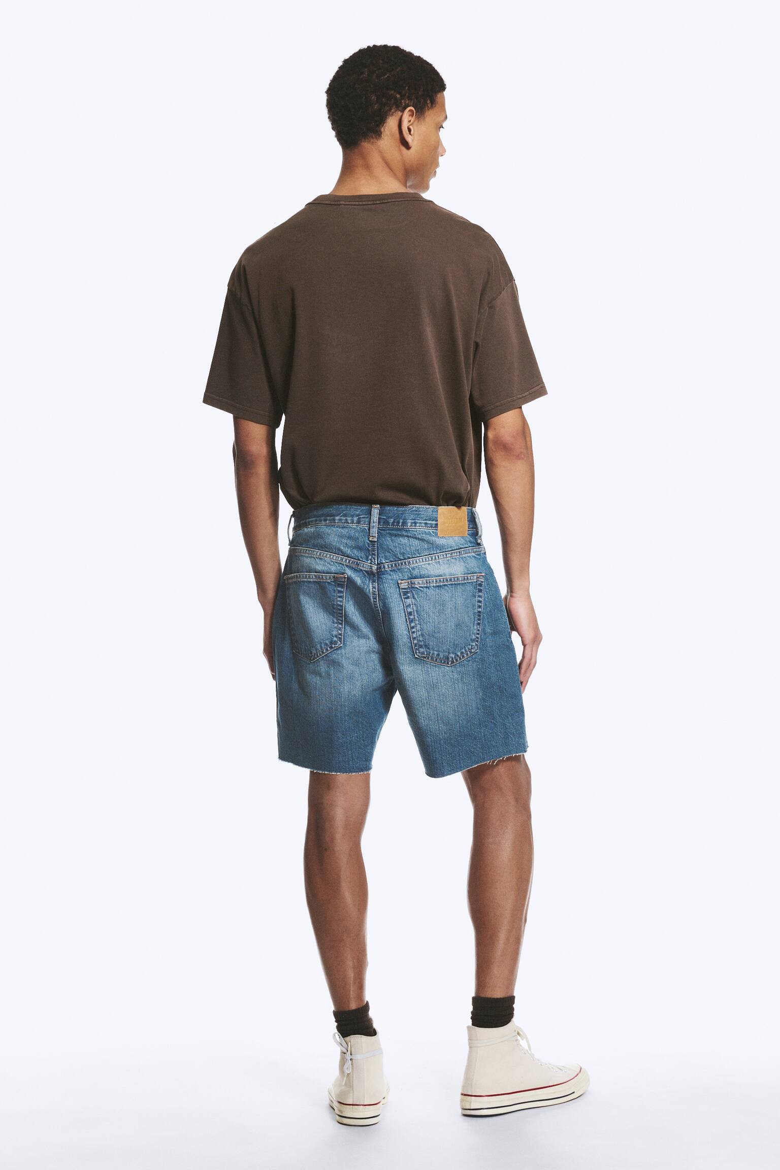 Space - Relaxte, mittellange Denim-Shorts-Radio Blue - Mittelblau - 4