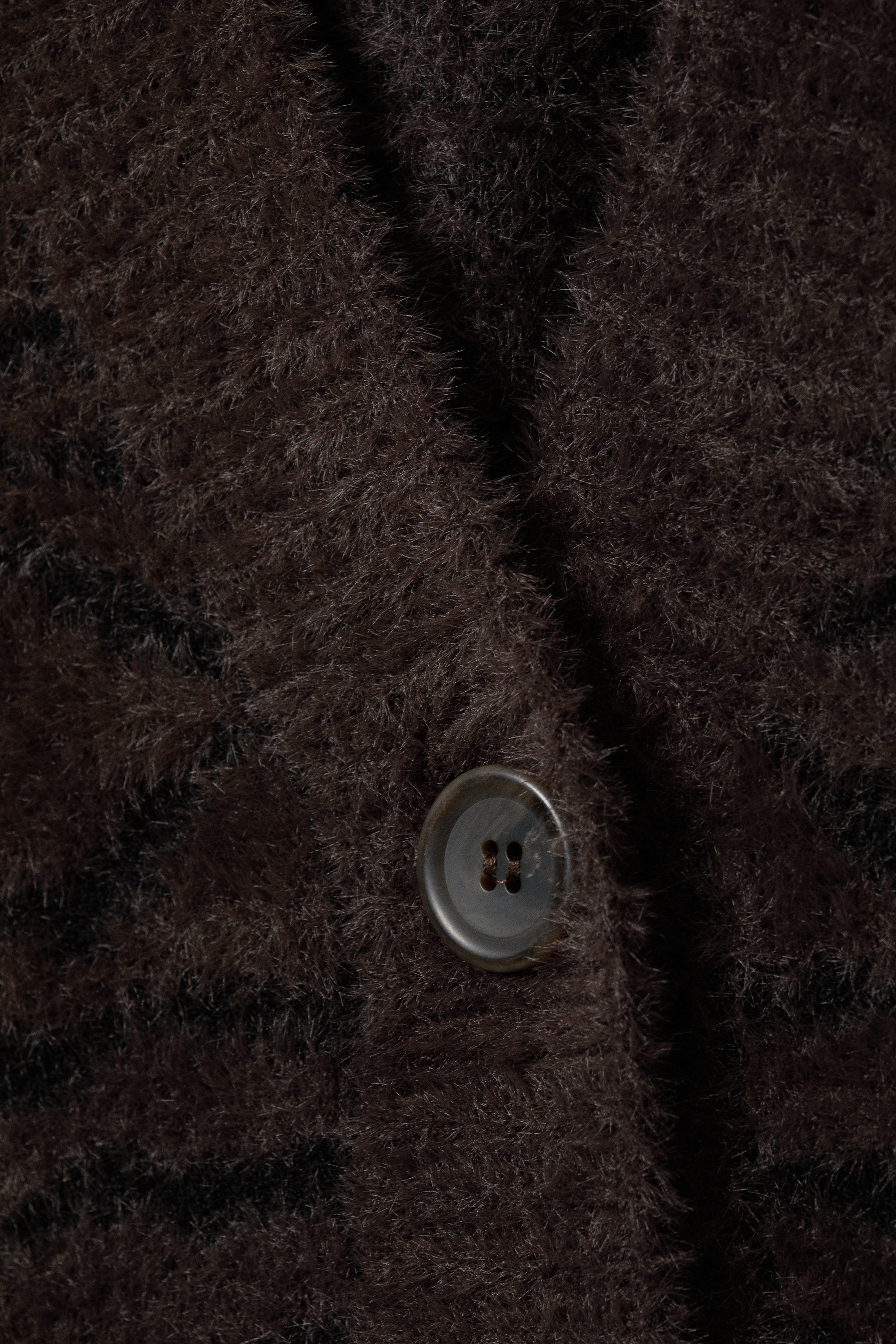 Dark Brown Zebra Pattern - Oversized V-neck Cardigan - 3