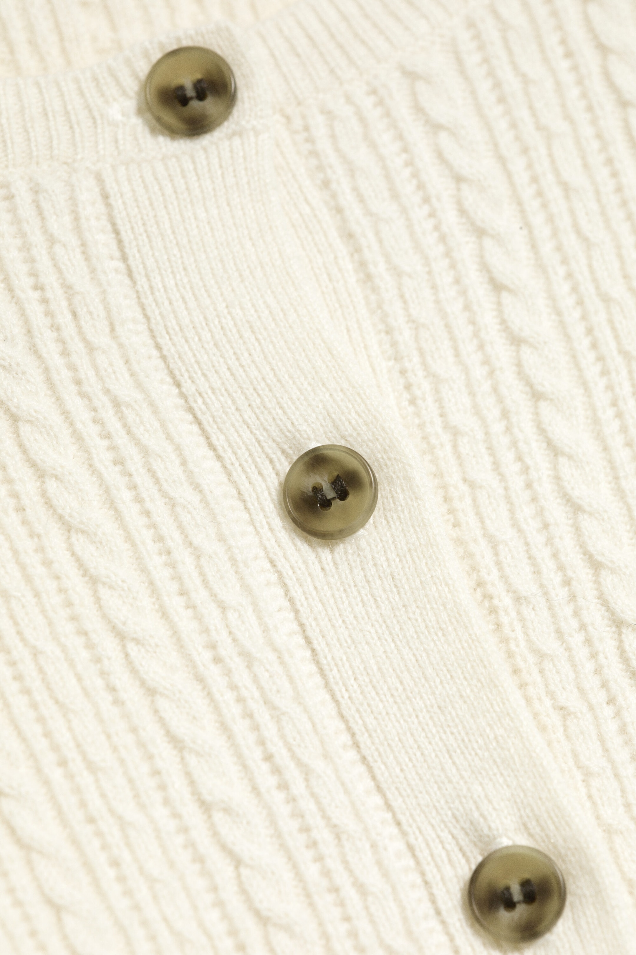 Beige - Cable-Knit Wool-Blend Cardigan - 5