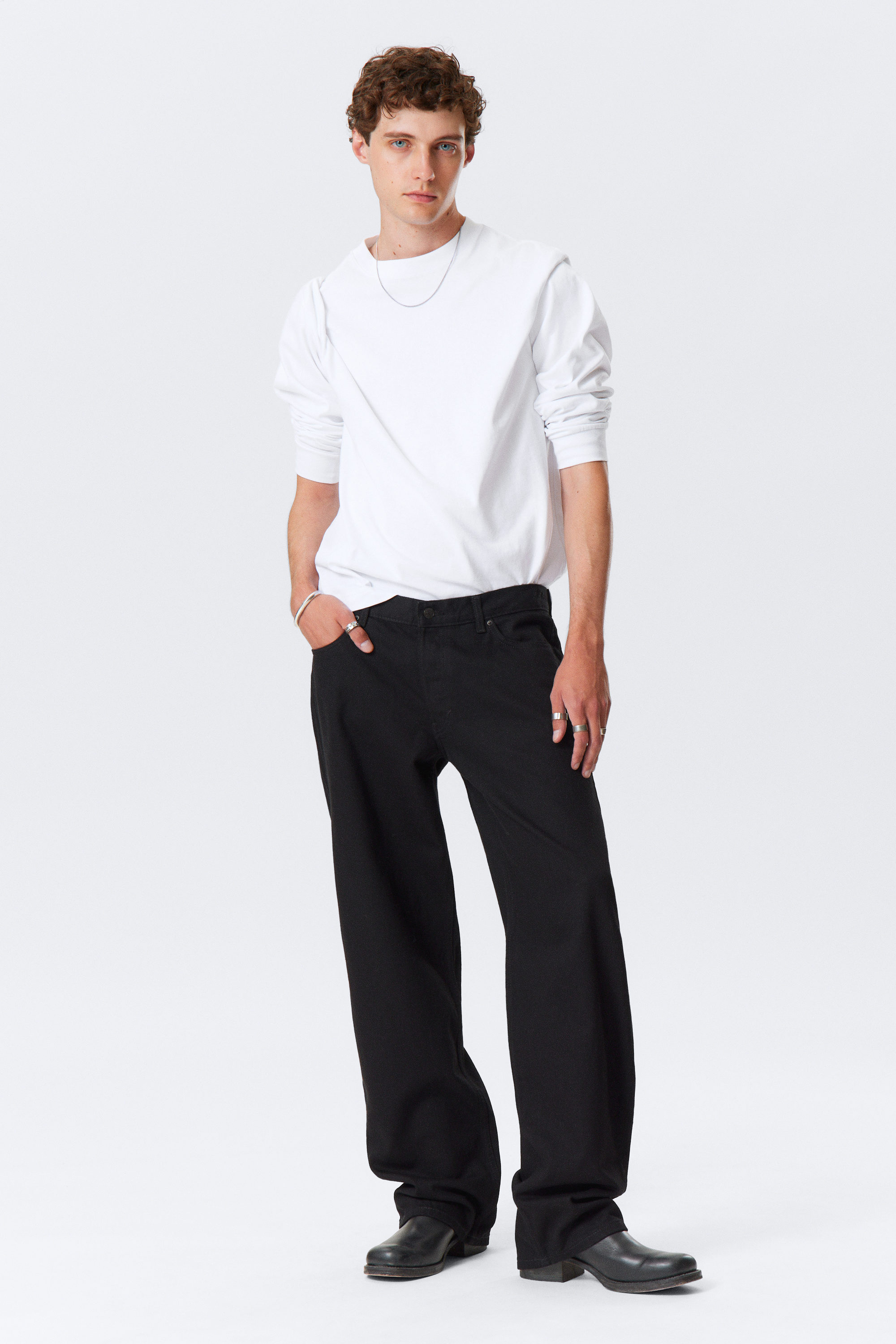 Black Rinse - Black - Sphere Low Rise Loose Straight Leg Jeans - 2
