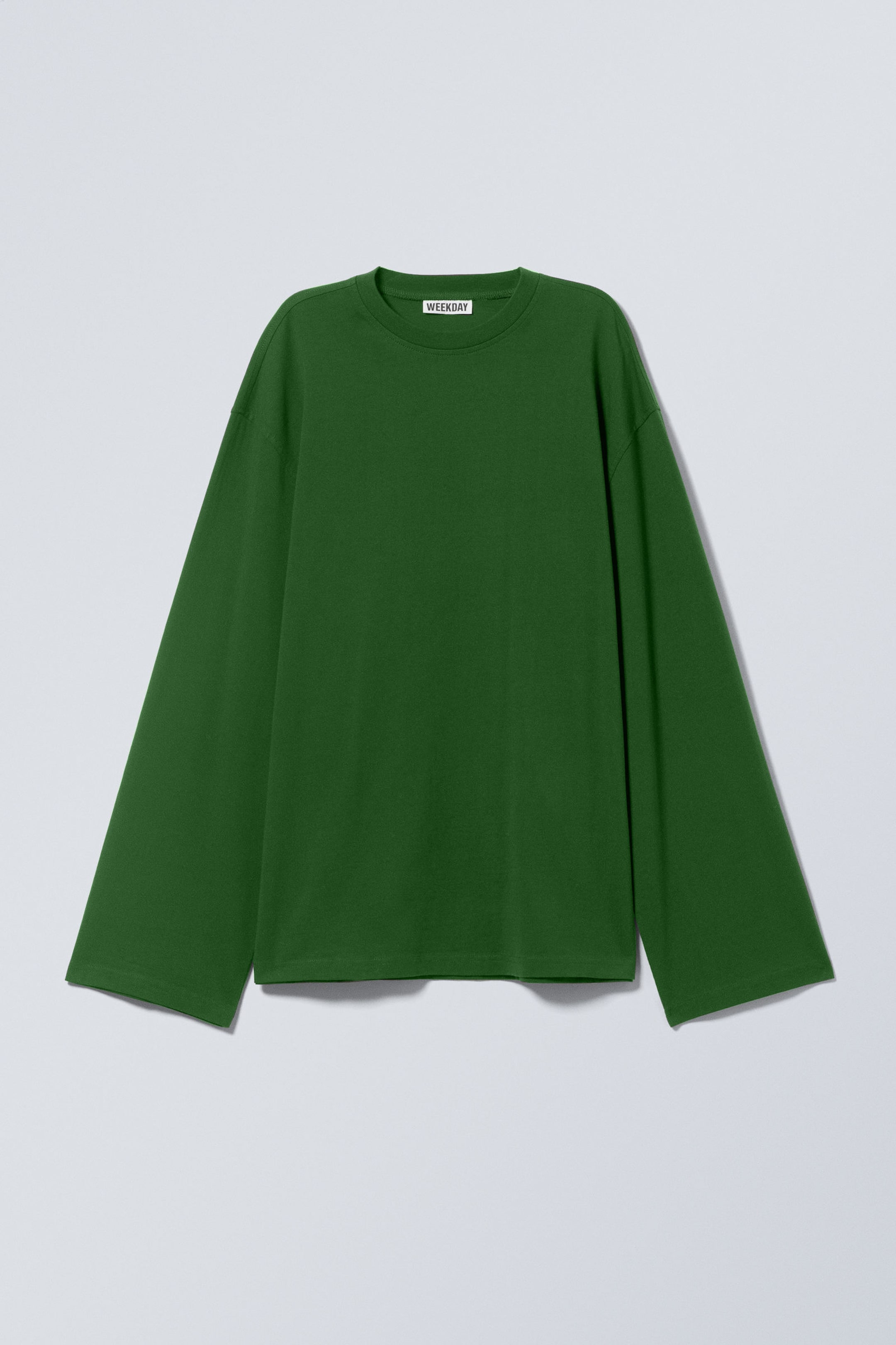 Dark Green - Oversized Long Sleeve T-shirt - 3