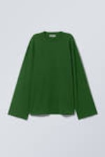 Dark Green - Oversized Long Sleeve T-shirt - 3