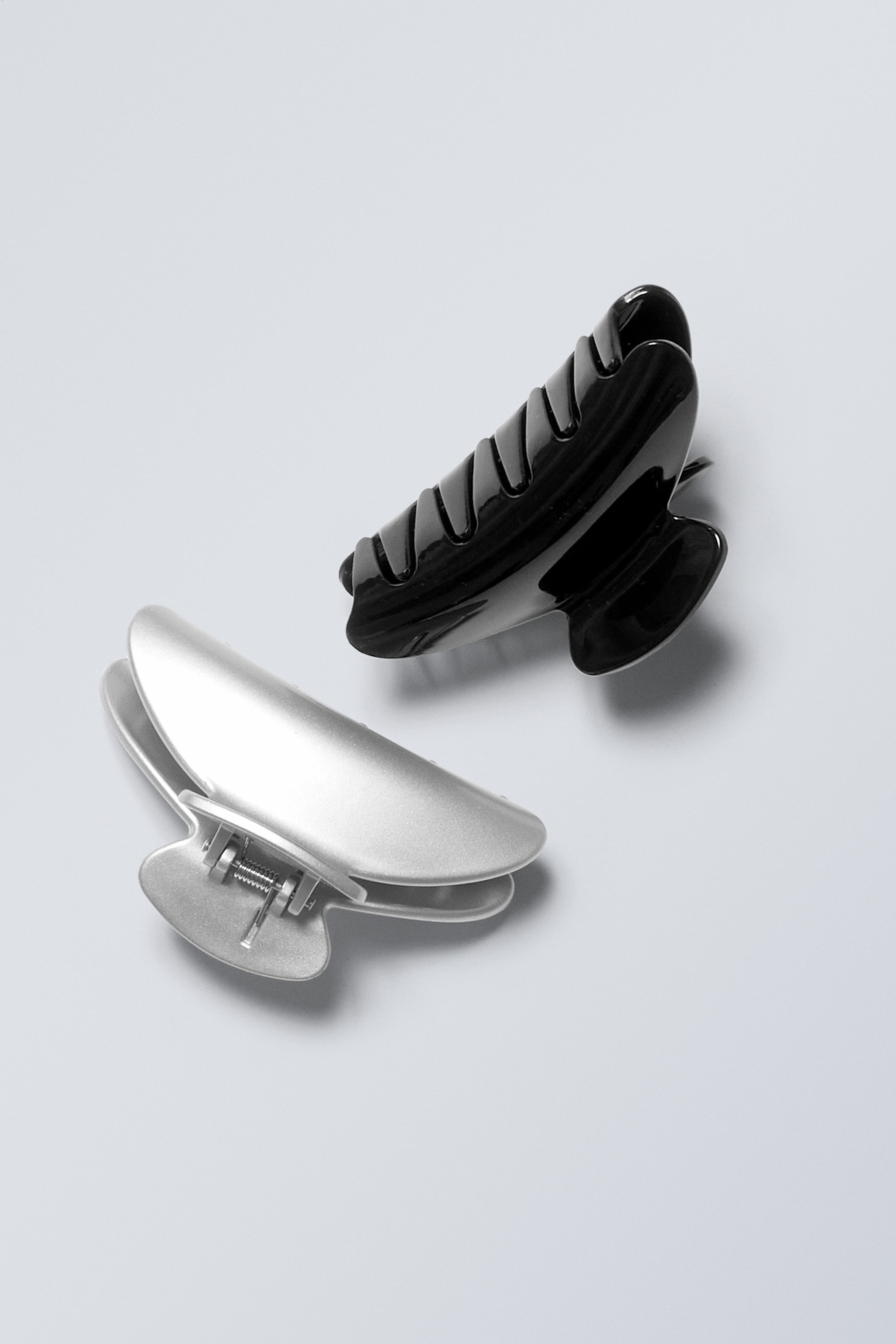 Zwart zilver - 2-pack Tone haarclips - 0