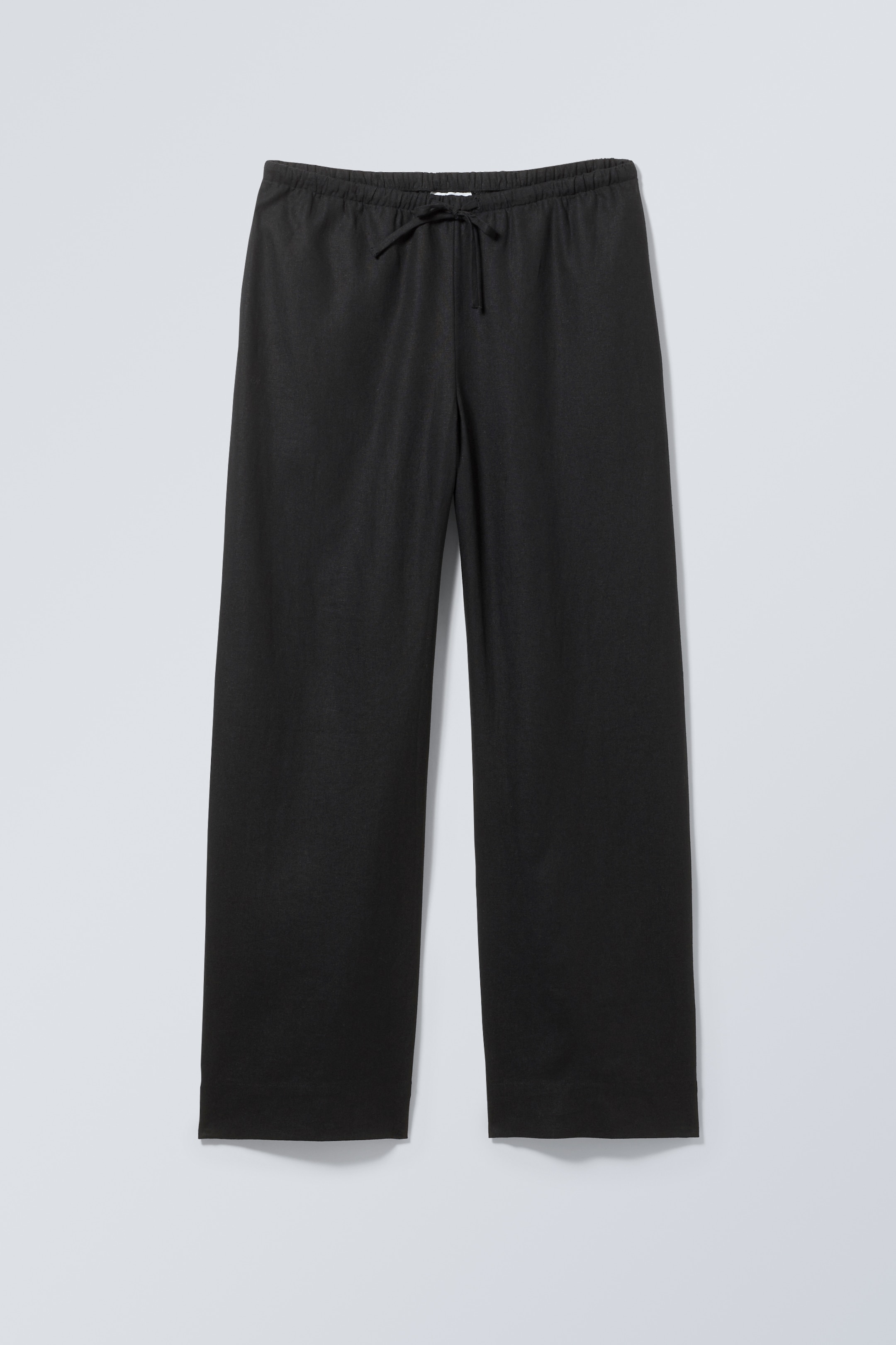 Vis større bilde: Vid pull-on bukse i linblanding - Svart - DAME | H&M NO 1