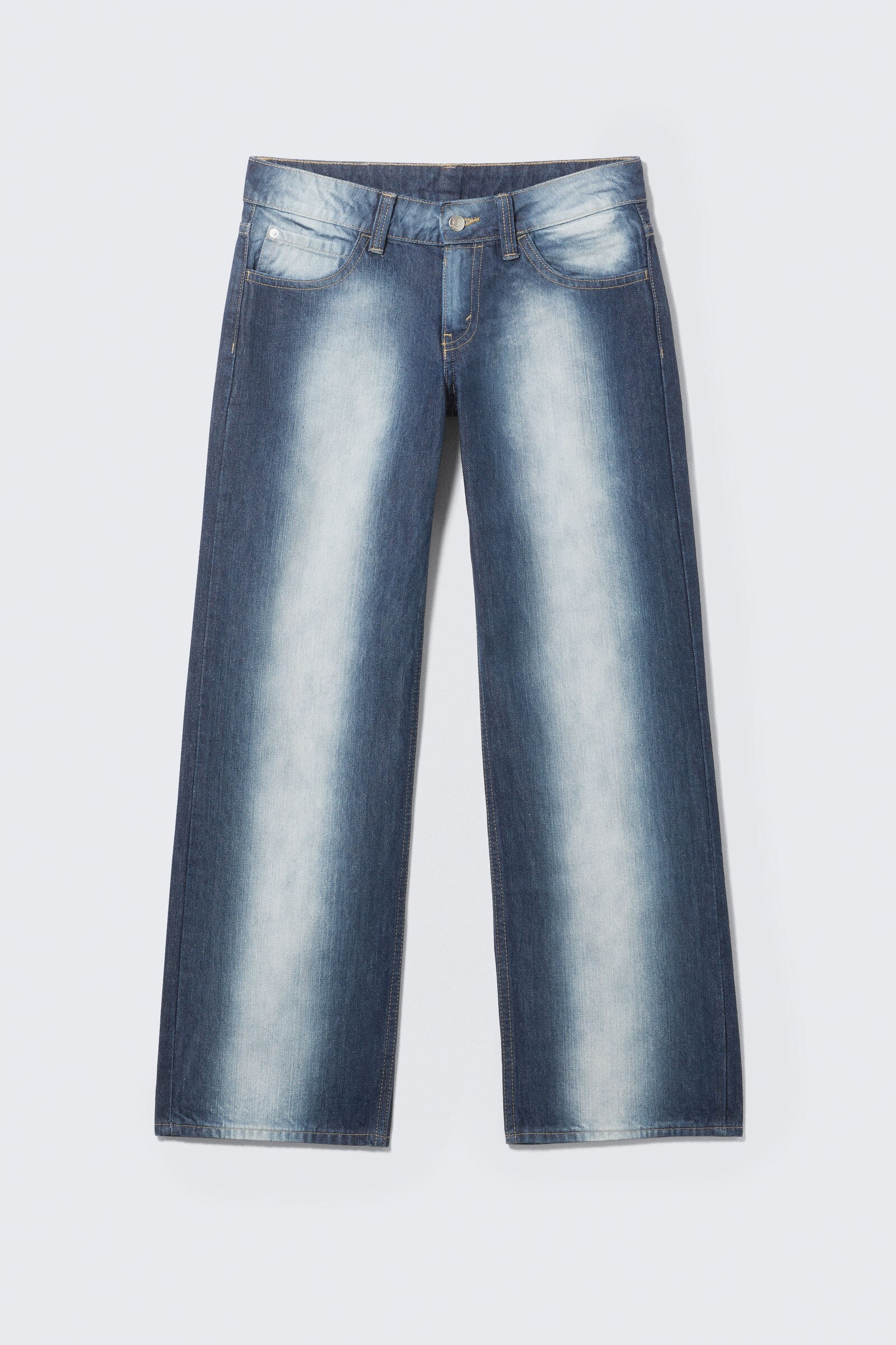 【oan】Straight Washing Denim Pants Light Wash Straight Leg Jeans | boohoo