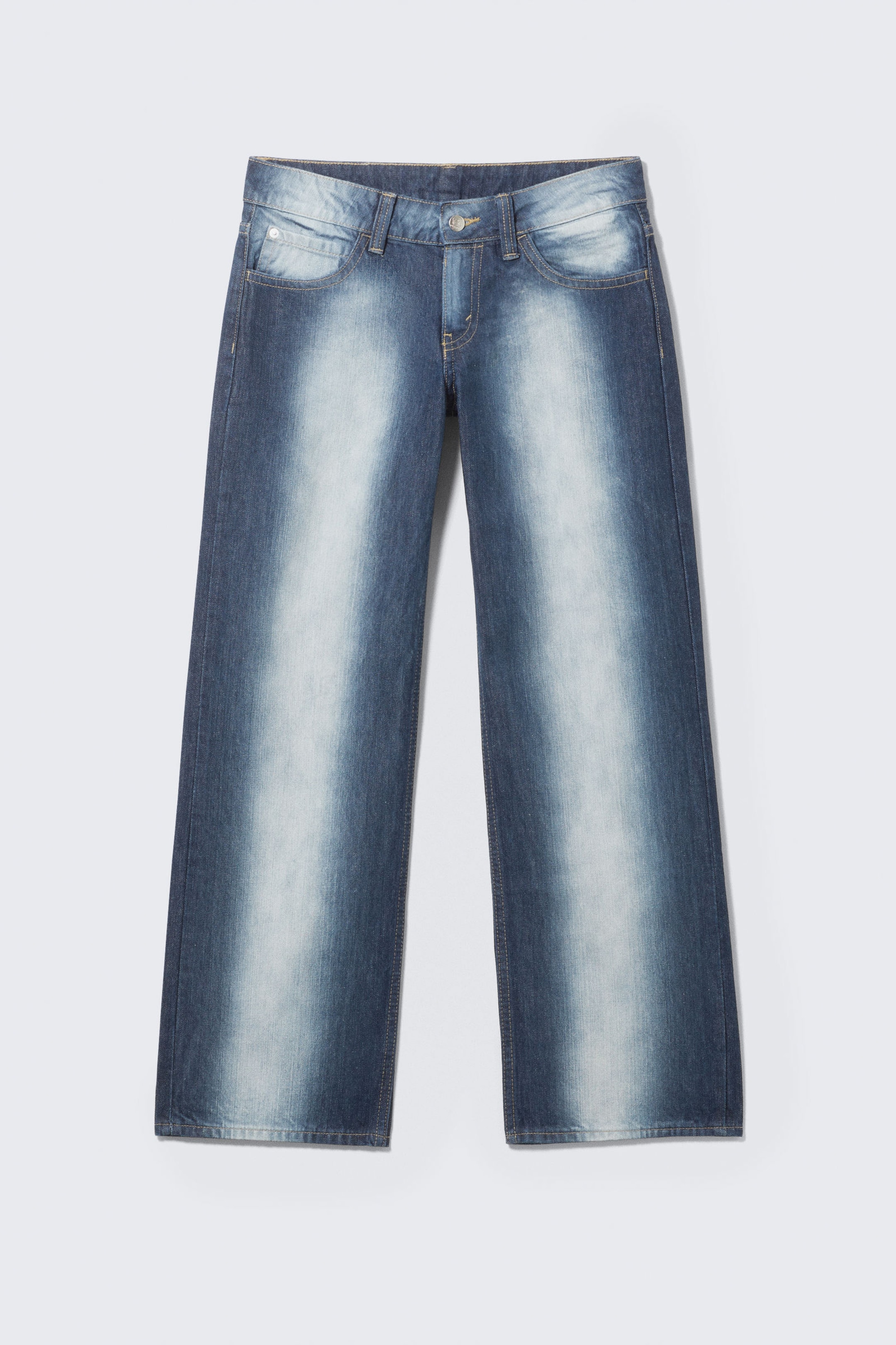 Blue Spray - Anti Low Waist Regular Straight Jeans - 4