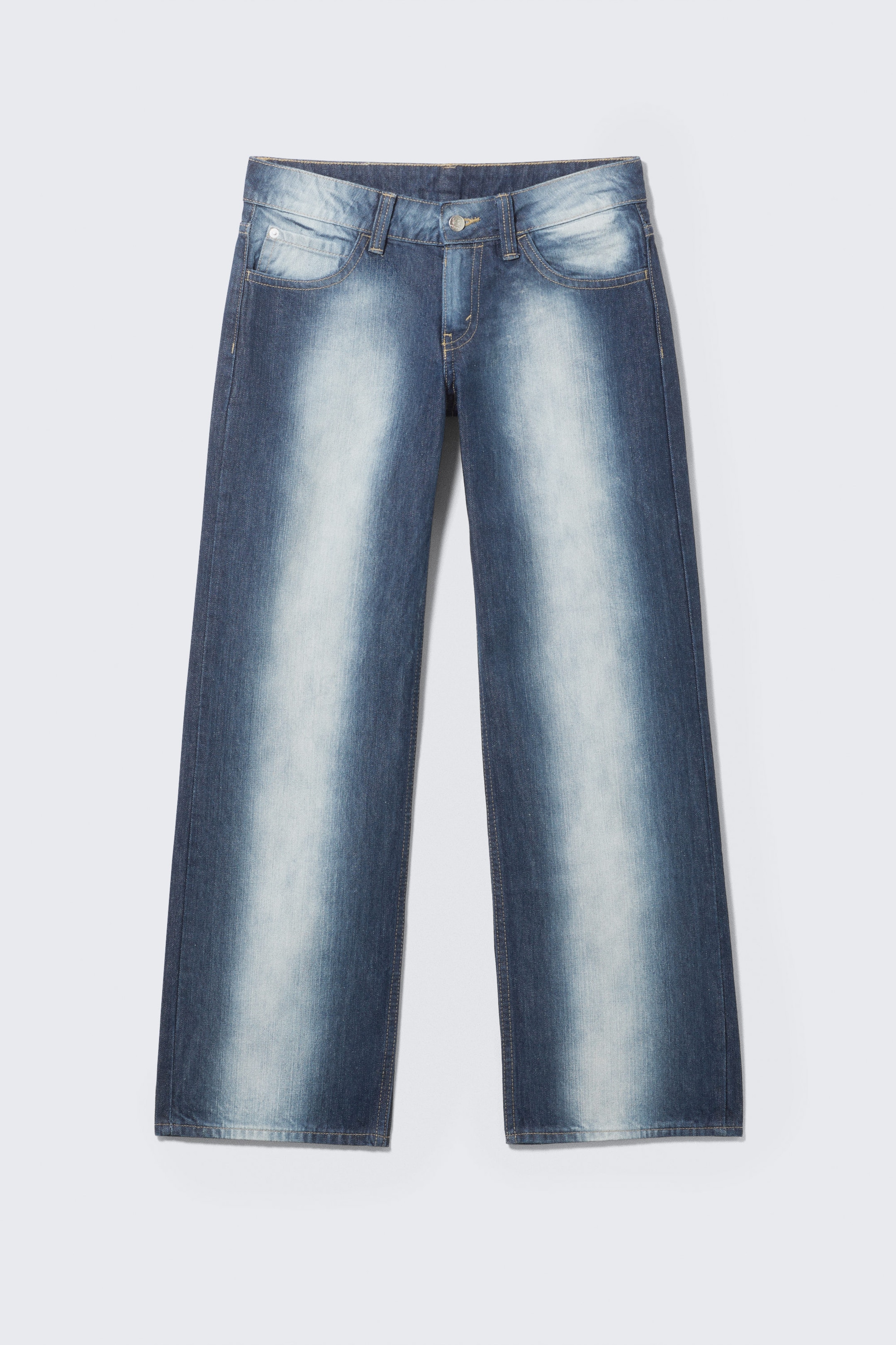 Blue Spray - Anti Low Waist Regular Straight Jeans - 1