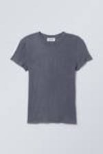 Dusty Blue - Soft Sheer Fitted T-shirt - 0