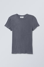 Dusty Blue - Soft Sheer Fitted T-shirt - 0