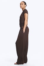 Dark Brown - Jersey Balloon Trousers - 1