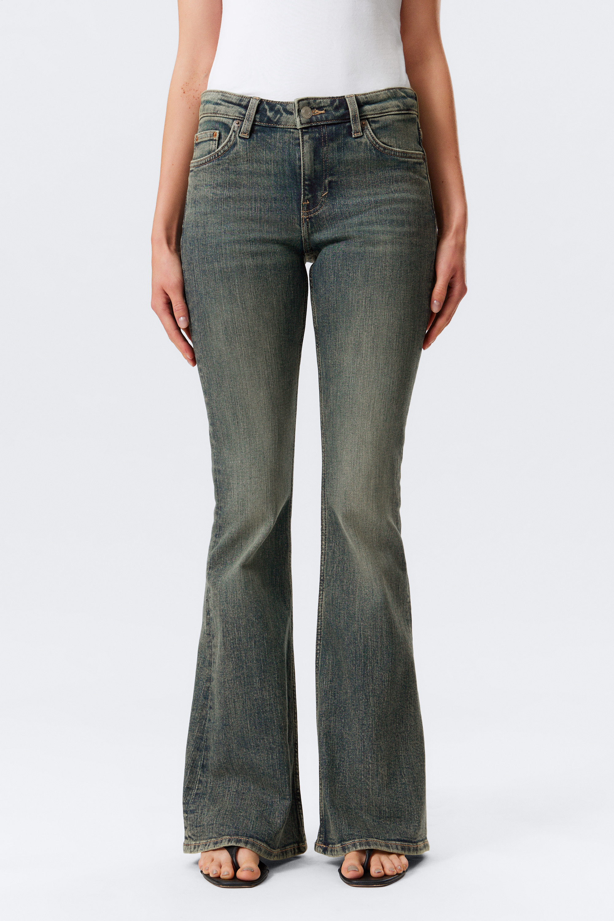 Desert Blue - Dark Blue - Katsumi Low Rise Slim Flared Leg Jeans - 2
