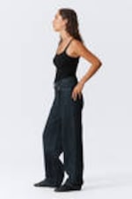 Blue Rinse - Dark Blue - Rail Mid Rise Loose Wide Leg Jeans - 2