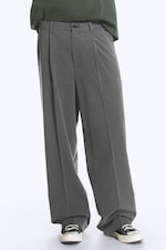 Pinstriped Dark Grey - Uno Loose Suit Trousers - 1