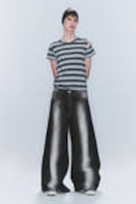 Black Spray - Rad Super Regular Waist Loose Wide Jeans - 1