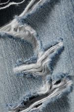 Bleu vieilli - Space Relaxed Straight Leg Distressed Jeans - 1