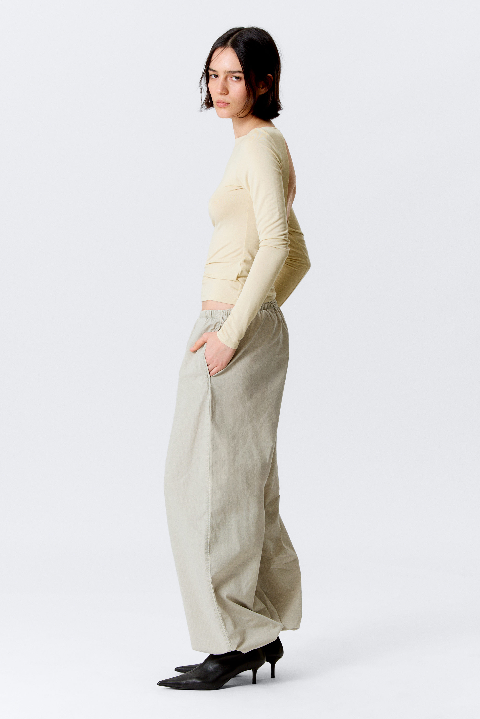 Light Dusty Mole - Low Rise Pull-on Ripstop Trousers - 2