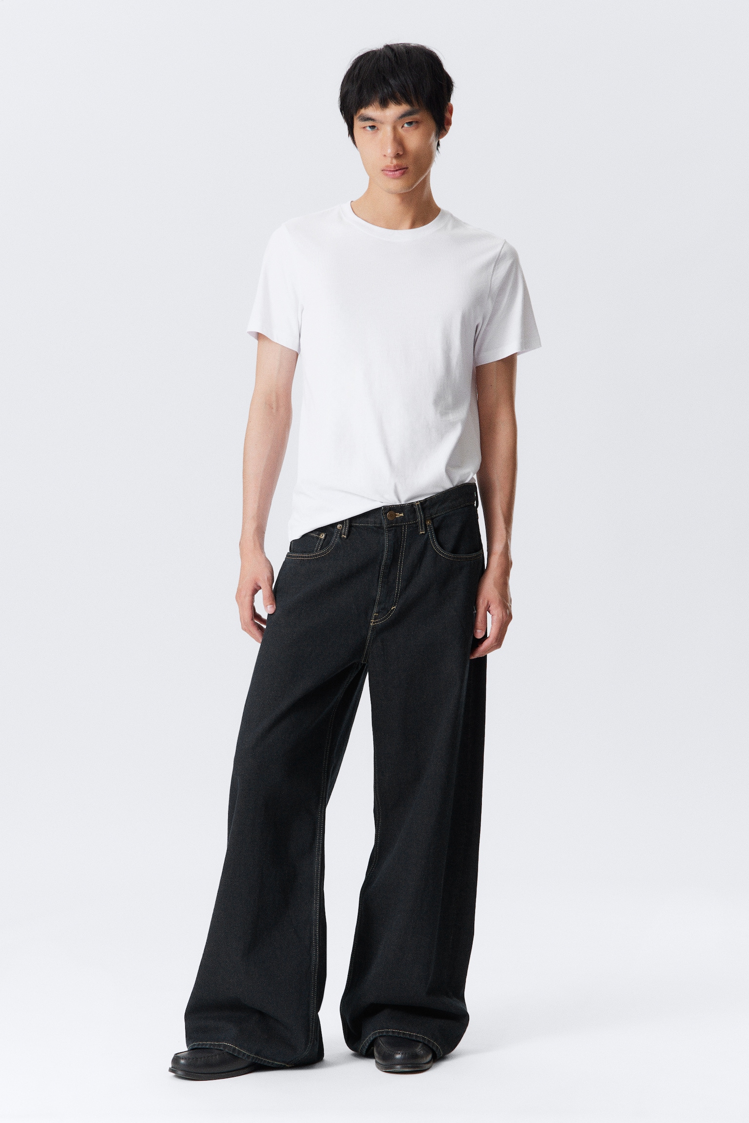 Solar Loose Wide Leg Unisex Jeans - Emerald Rinse - Dark Blue - 5