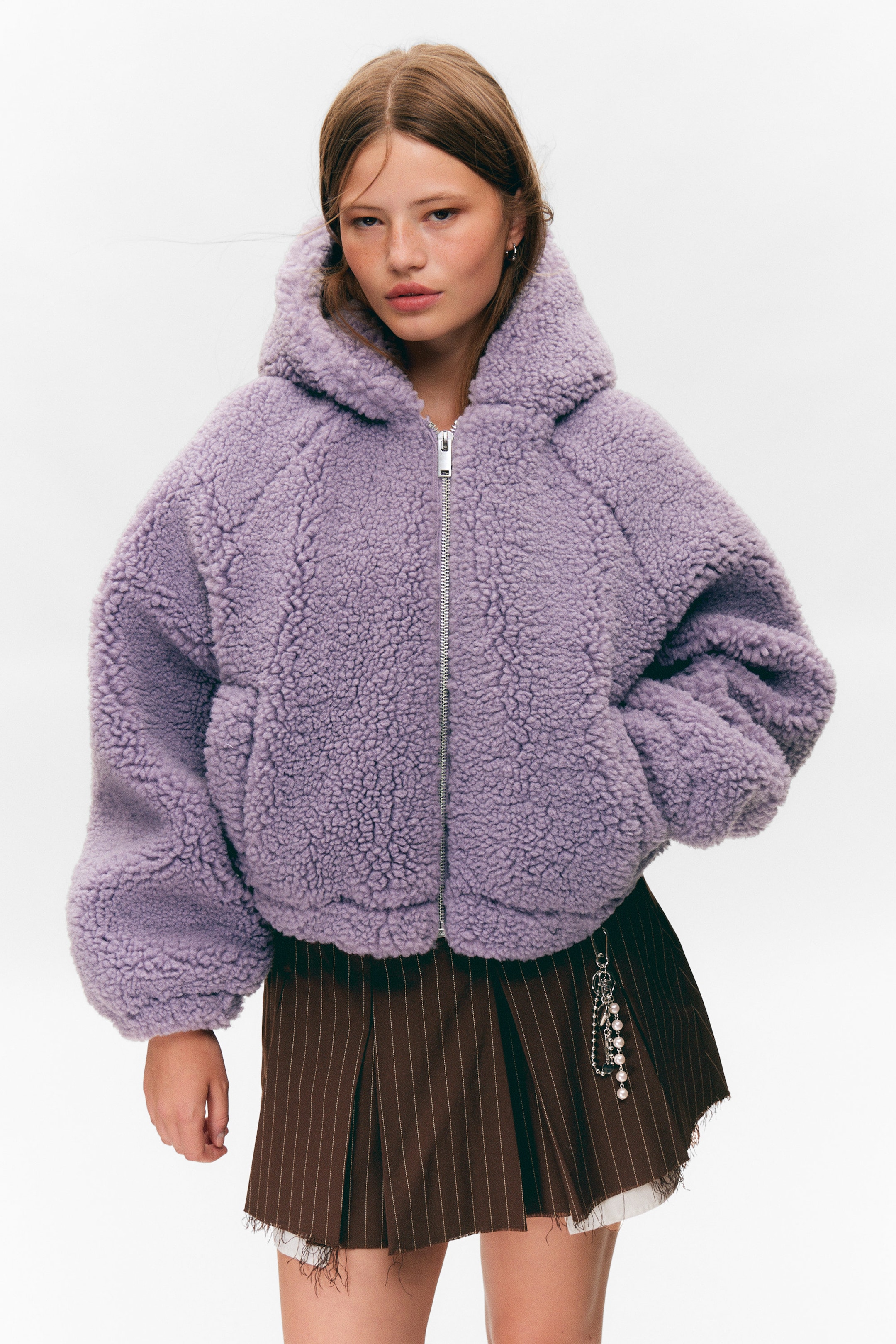 Lilac - Knitted Hoodie - 2
