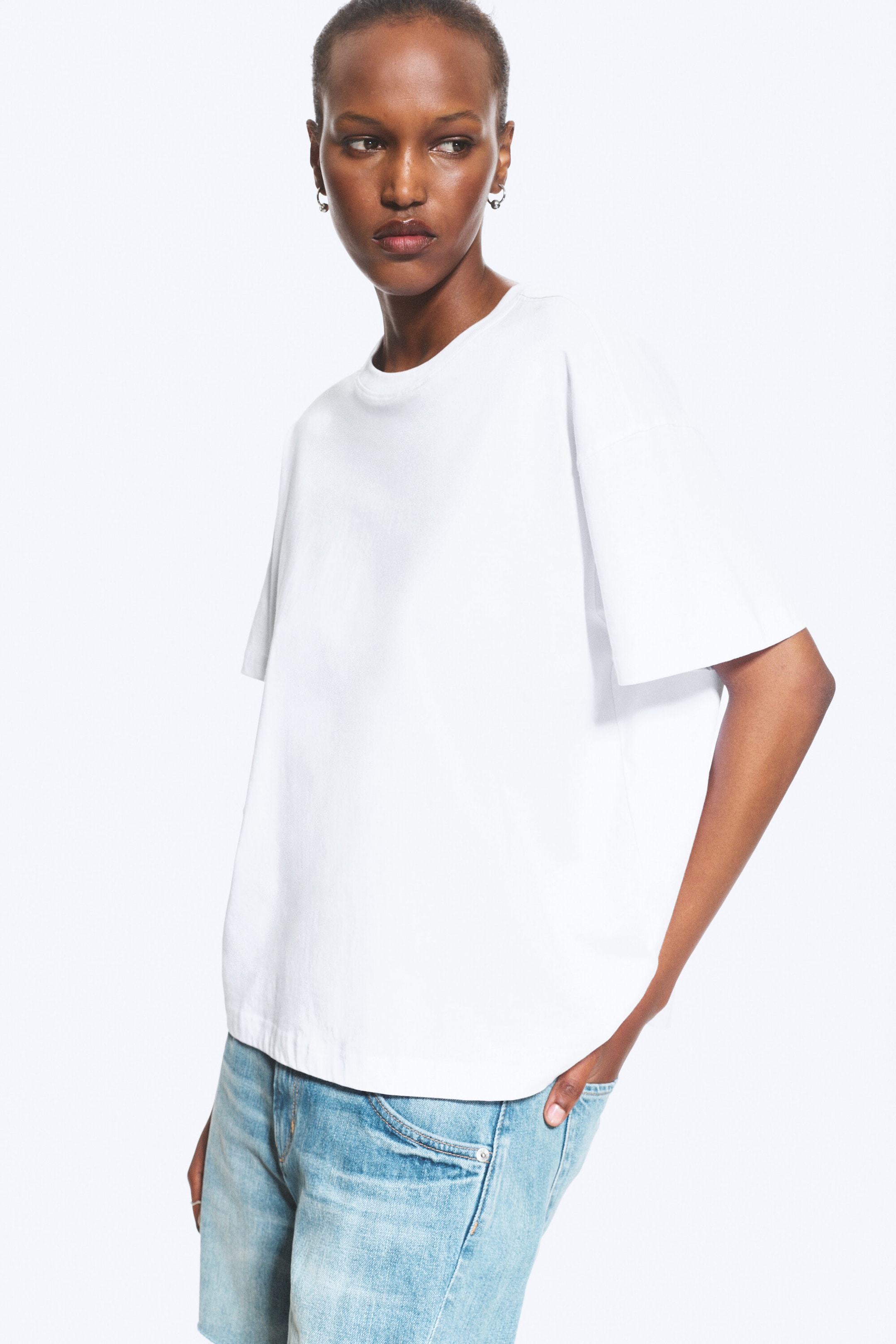 White - Relaxed Boxy Cotton T-shirt - 2