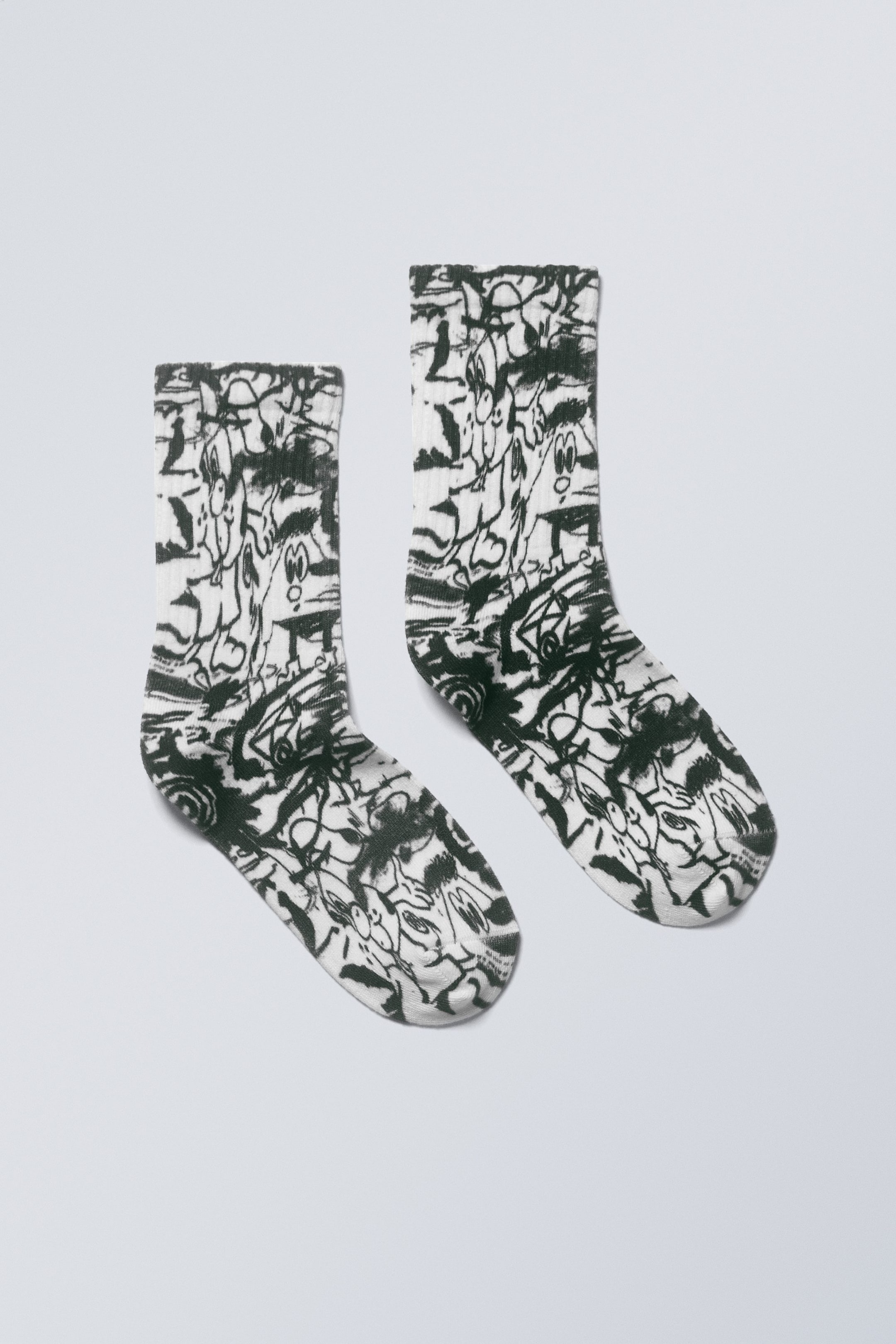 Dreifache Kritzelei - Bedruckte Sportsocken - 0