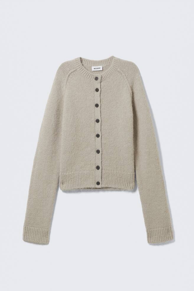 Kardigan Soft Slim Fit Wool Blend - Light Mole/Grey Melange - 1