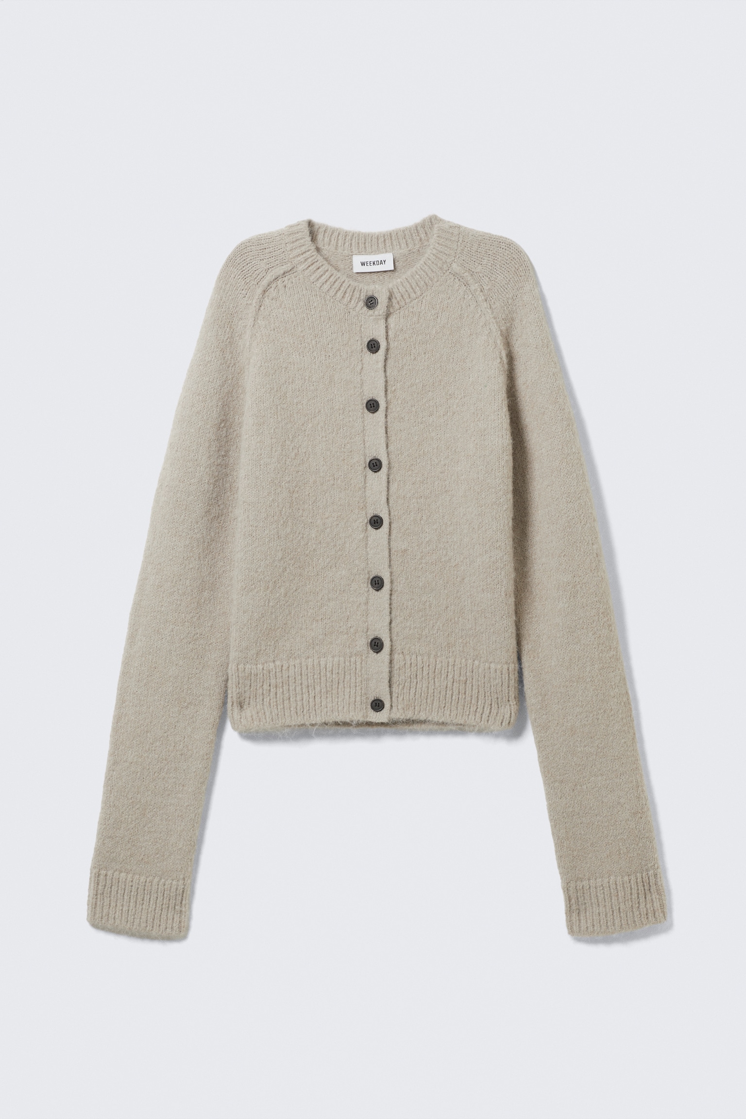 Weicher Slim-Fit-Cardigan aus Wollmischung - Helles Graubraun/Dunkelgrau meliert/Dunkelgrün - 2
