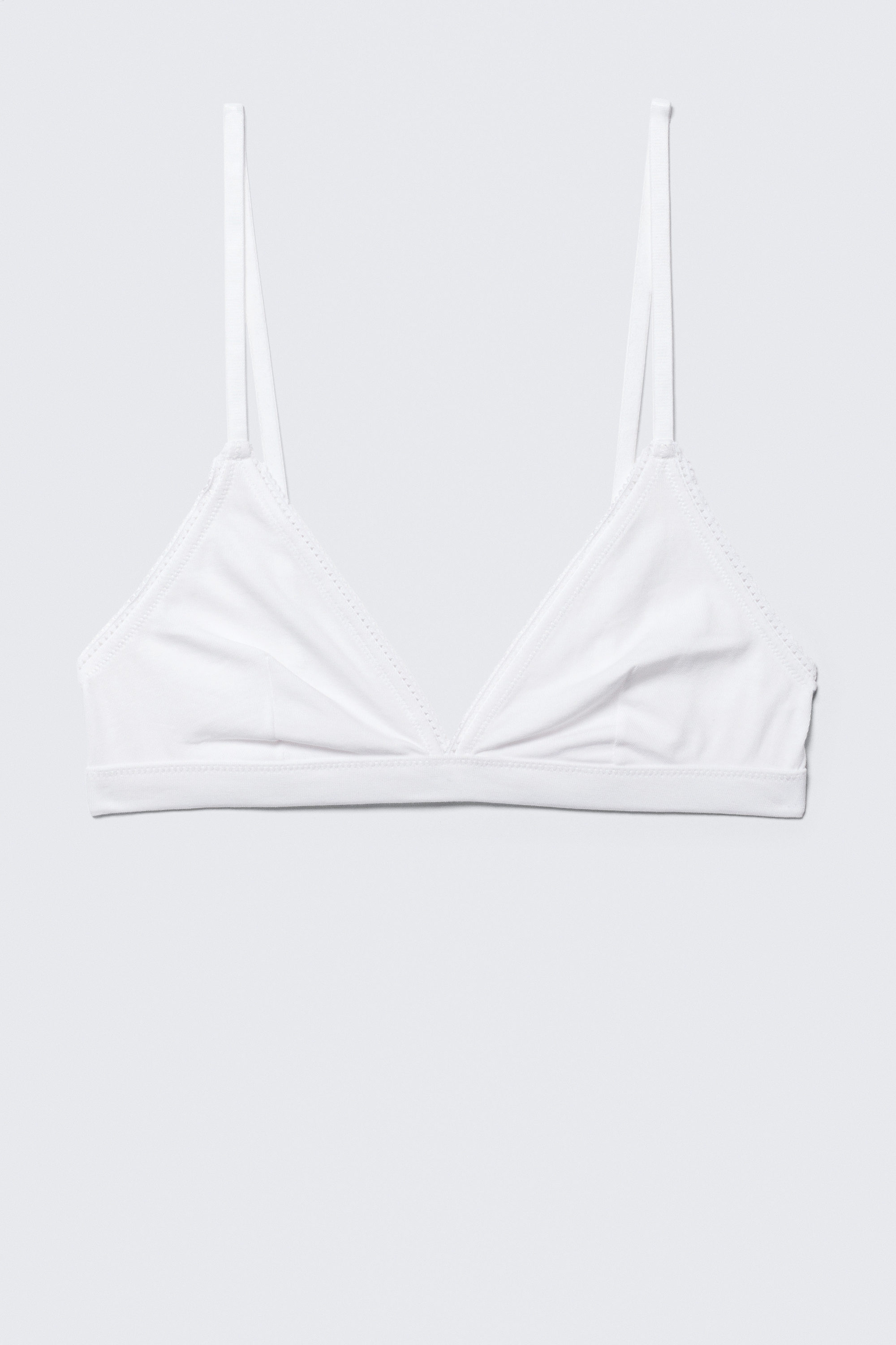 White - Soft Cotton Triangle Bra - 1