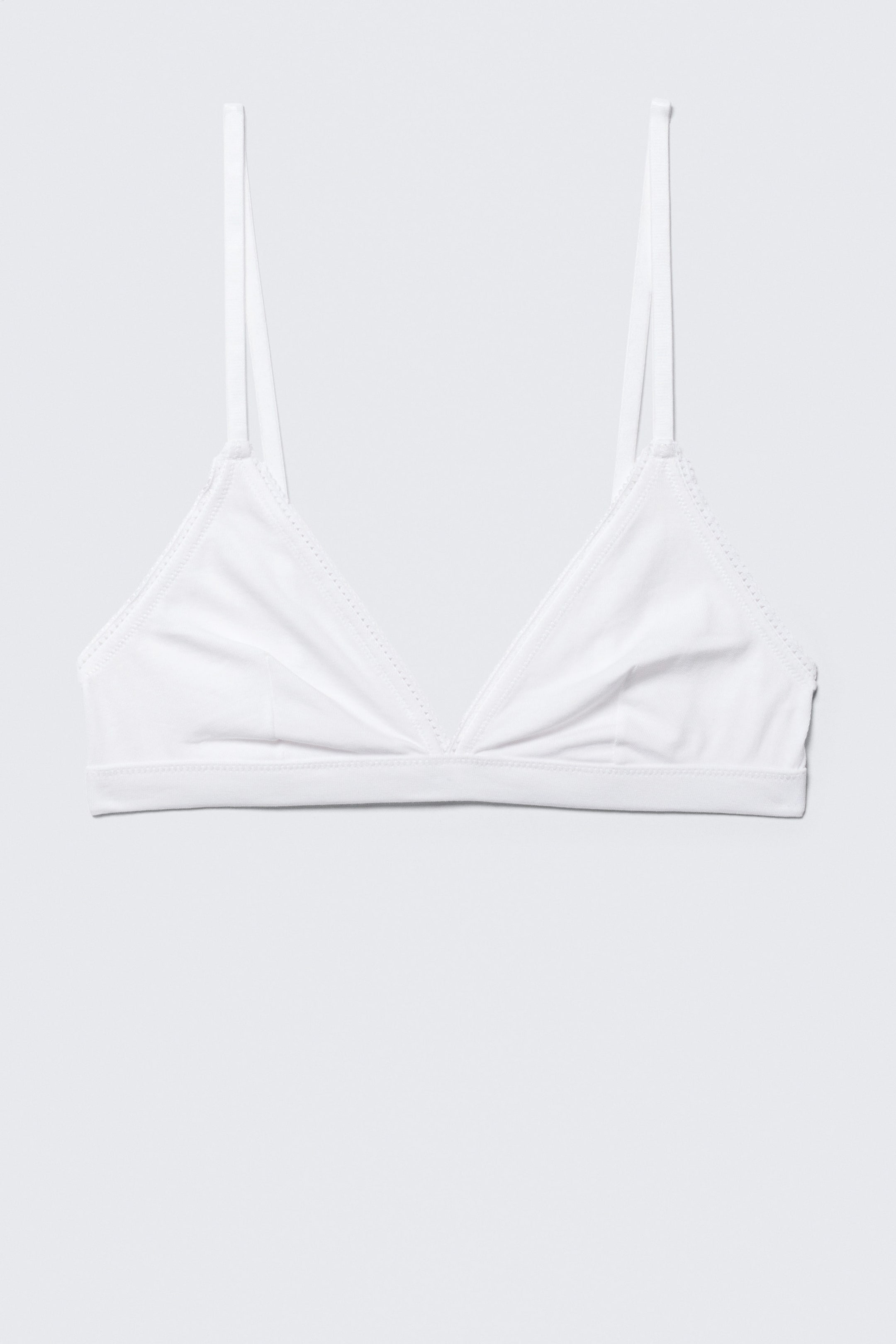 White - Soft Cotton Triangle Bra - 3