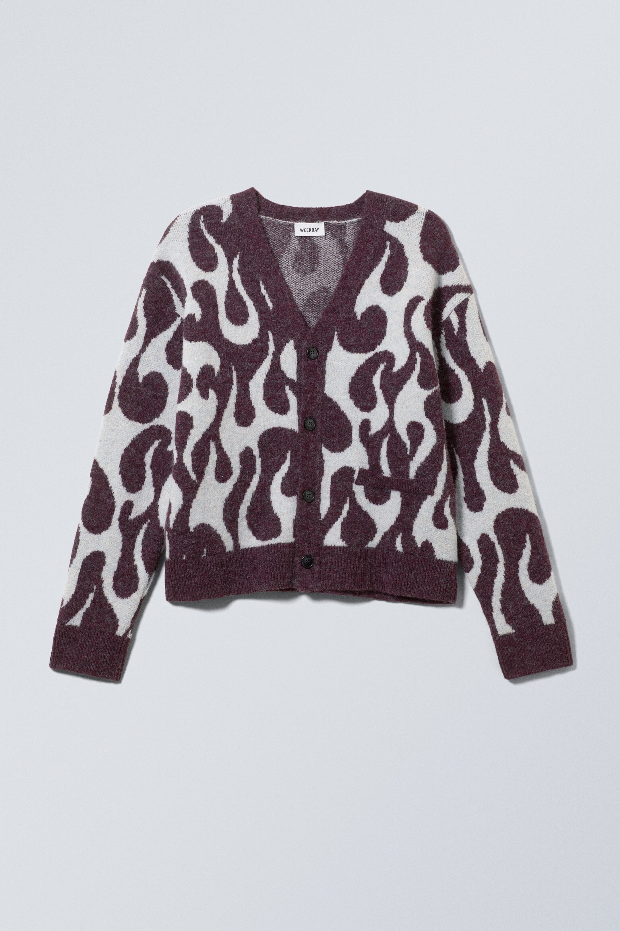 Black & Blue Organic Flames - Jonas Regular Cardigan - 0