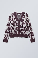 Black & Blue Organic Flames - Jonas Regular Cardigan - 0