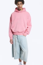 Gewaschenes Rosa - Hoodie mit weiter Passform - 2