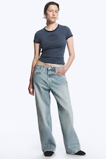 Notus Blue - Light Blue - Missy Low Rise Loose Straight Jeans - 0