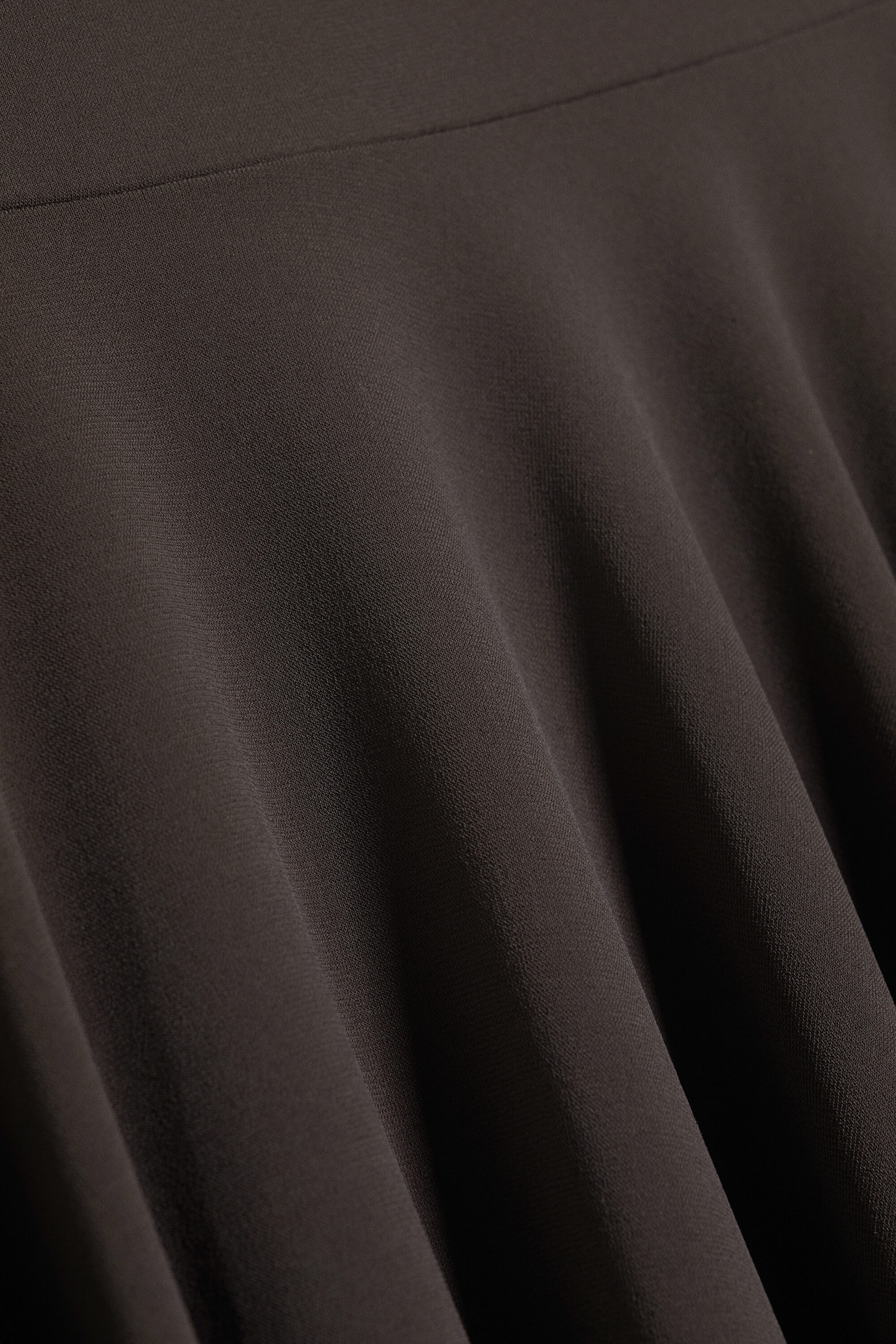 Mörkbrun - Mid waist asymmetrisk kjol i jersey - 5