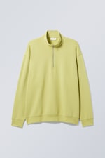 Dusty Yellow - Oversized Half-zip Sweatshirt - 0