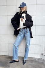 Mid Blue - Medium Blue - Origin Mid Rise Regular Straight Leg Jeans - 0