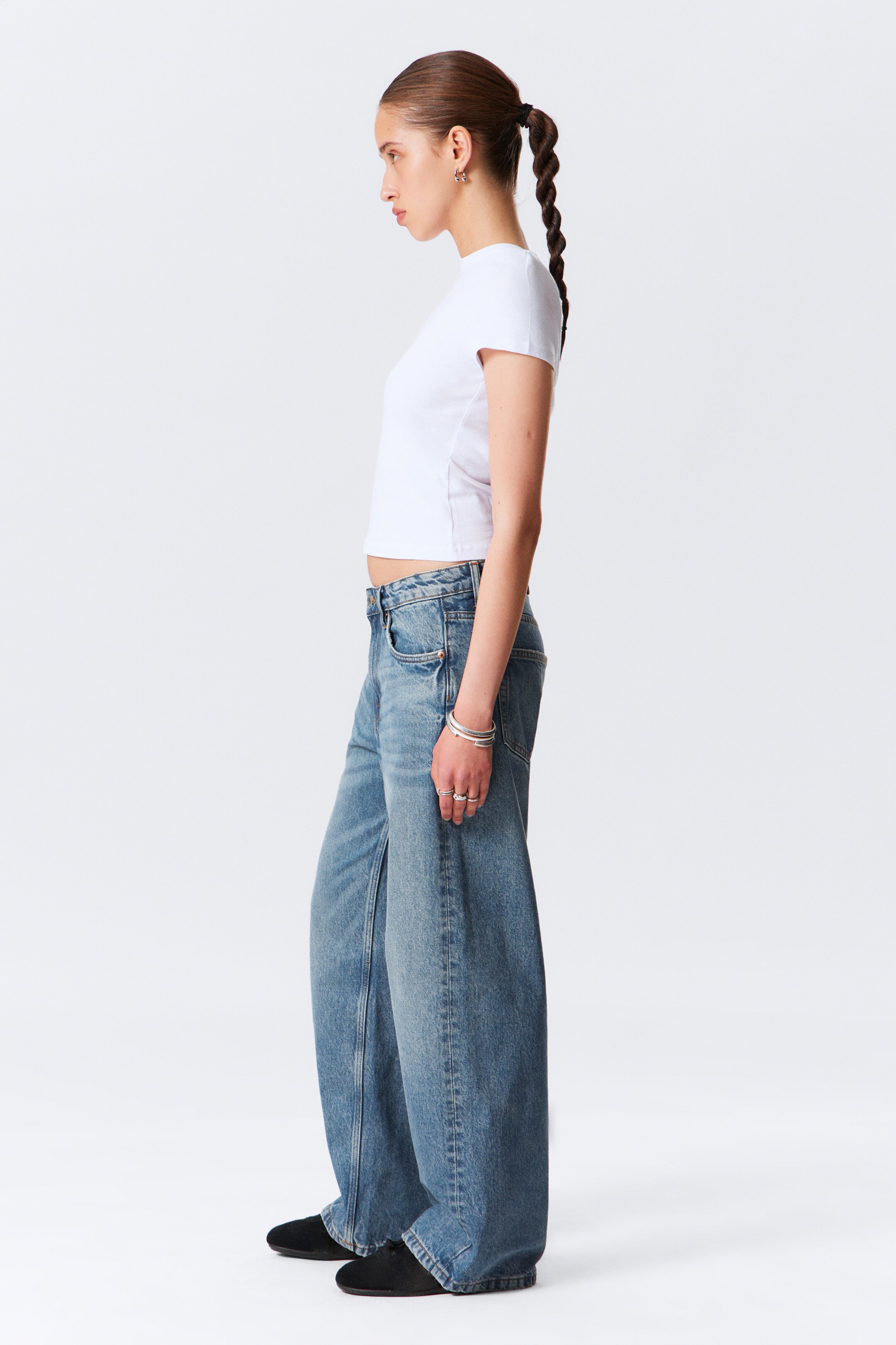 Ver imagen más grande: Vaqueros rectos y holgados de tiro bajo Missy - Mountain Blue - Azul medio - MUJER | H&M ES 4