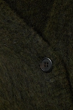 Dark Green - Loose Fit Mohair Blend V-Neck Cardigan - 1