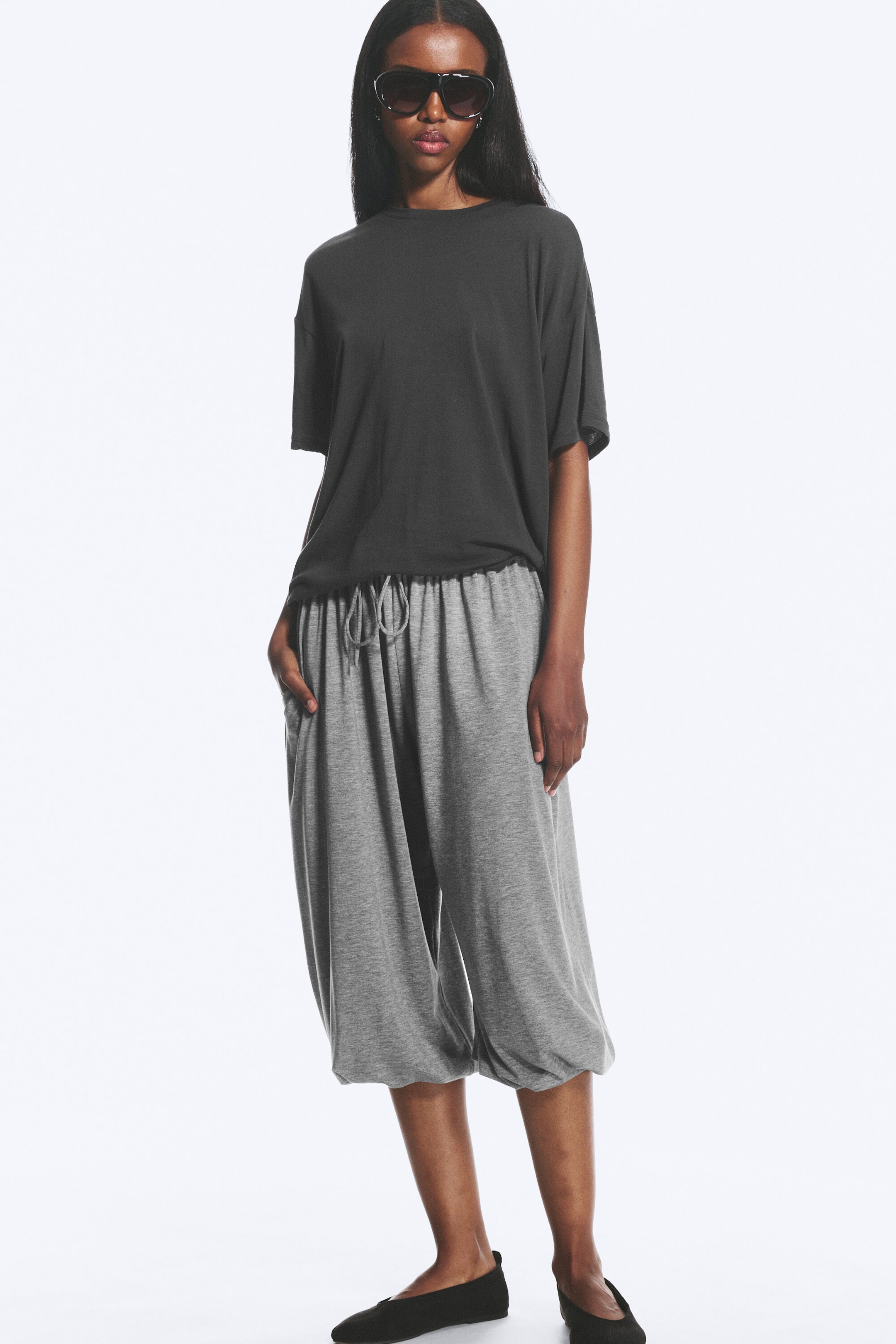 Sheer Dark Grey - Sheer Relaxed Boxy T-Shirt - 2
