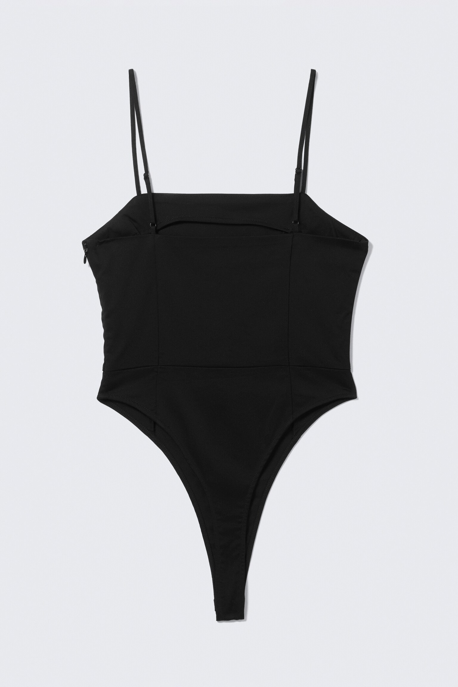 Square Neck Fitted Body - Black - 6