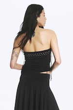 Noir - Haut tube à liens croisés - 3