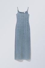 Washed Blue - Kelsey Corset Maxi Dress - 0