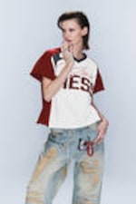 Dark Red & White - I'M A MESS - CM x LB Short-Sleeved Unisex Football T-shirt - 0