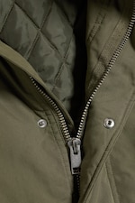 Khaki Green - Faux Fur-Trim Puffer Jacket - 1