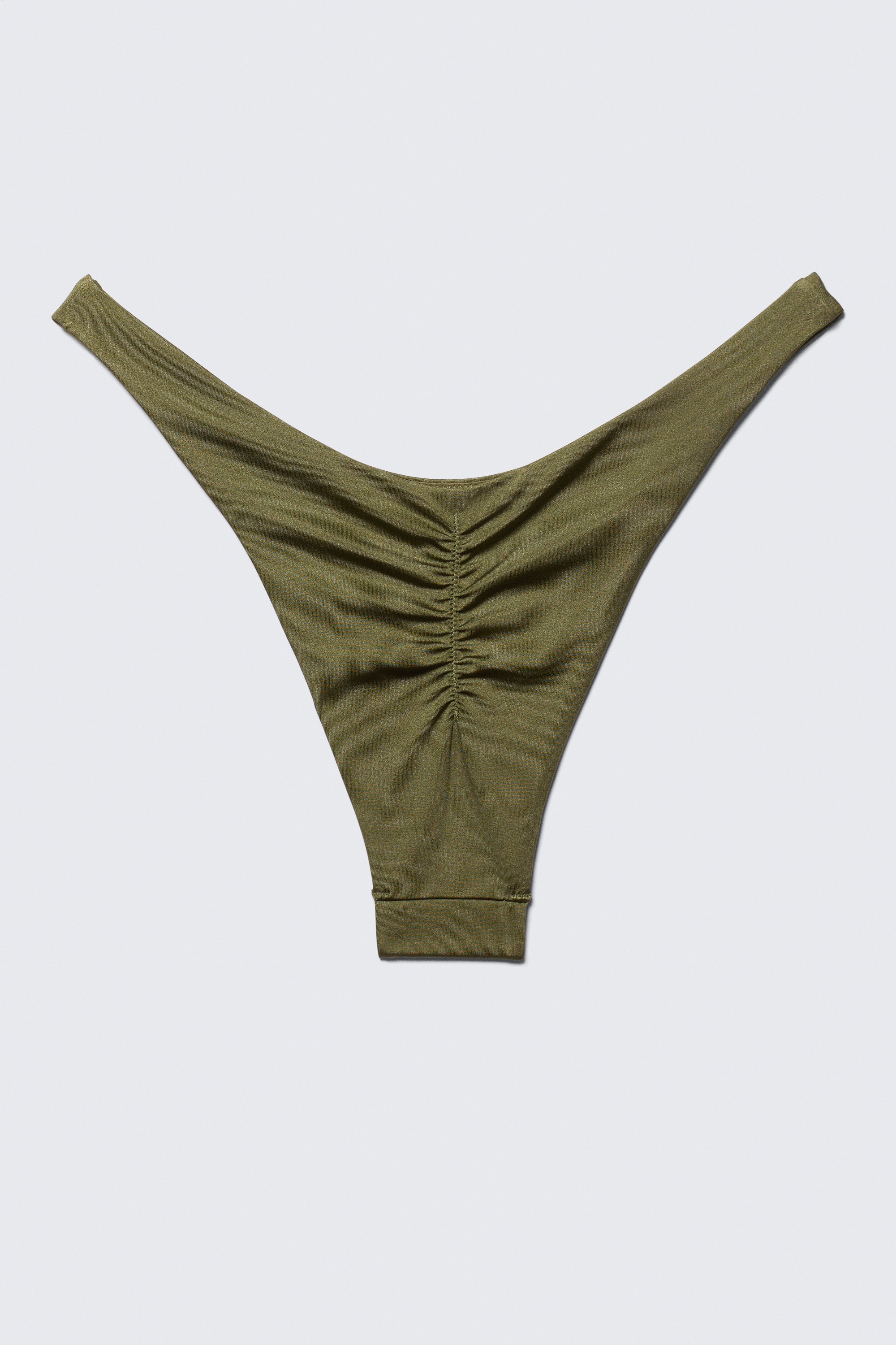 Braguitas de bikini brasileñas con fruncidos - Verde oscuro