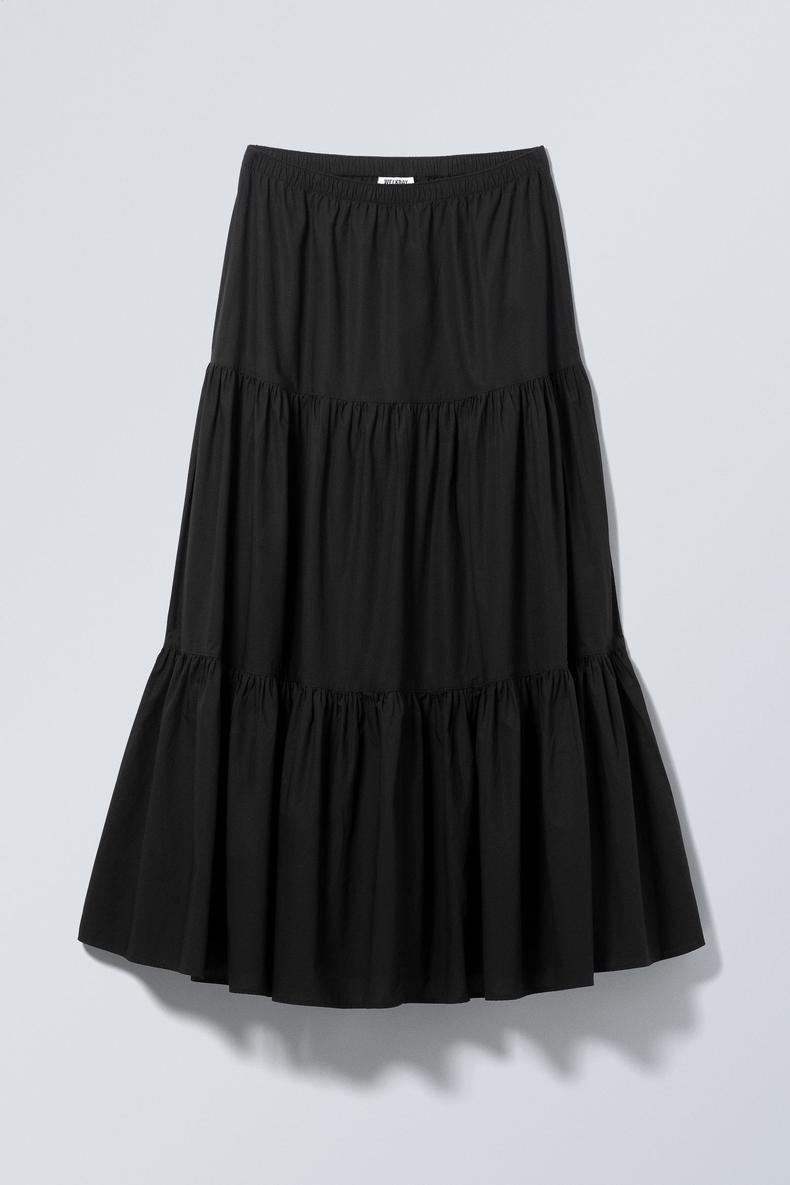 tiered maxi poplin skirt - Black | Weekday WW