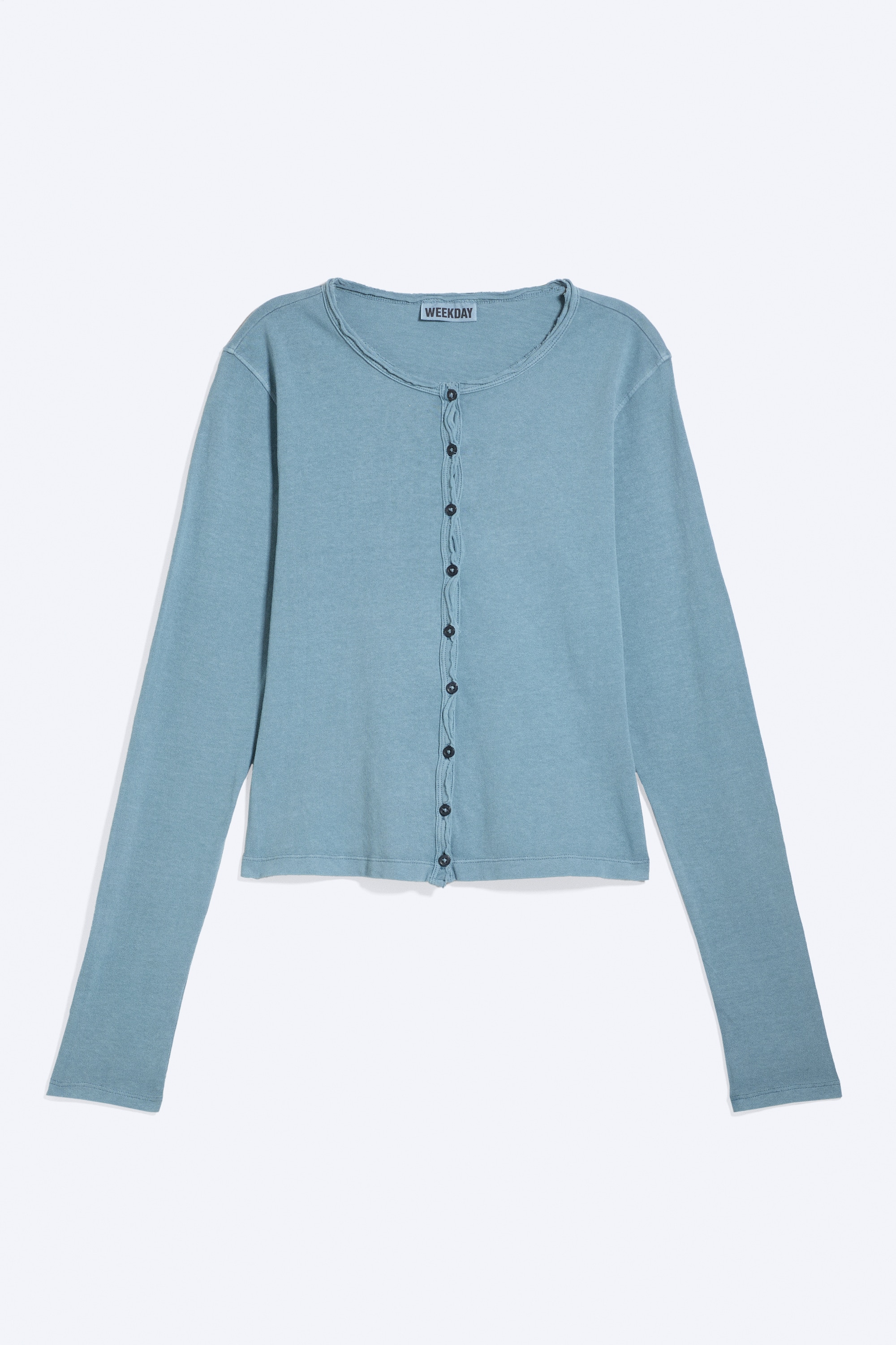 Slim jersey cardigan - Dusty Blue/Washed Dark Grey/Washed Off-White