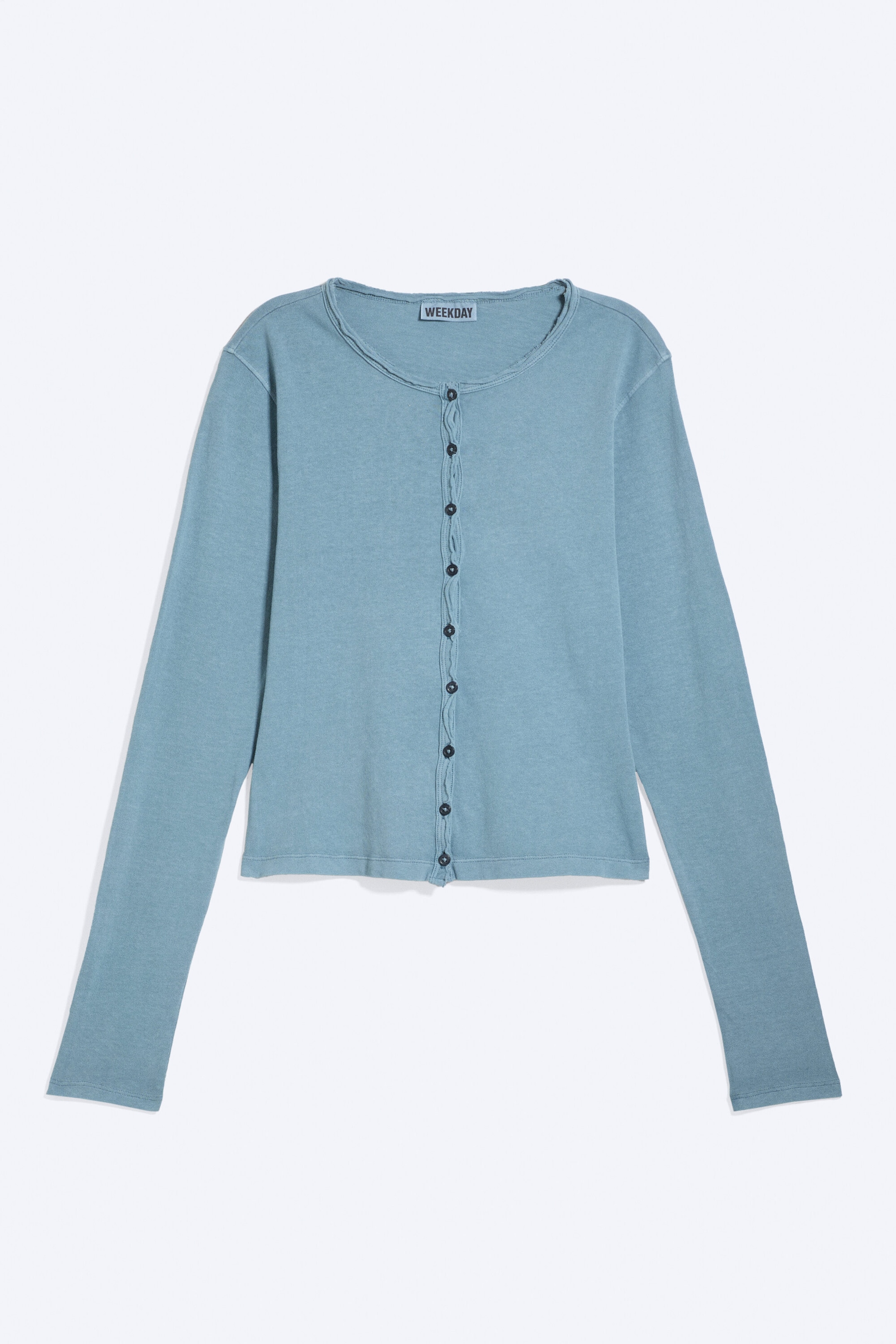 Taubenblau - Schmal geschnittener Jersey-Cardigan - 1