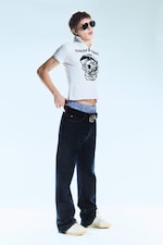 Blue Rinse - Dark Blue - Boo Bootleg Low Rise Regular Bootcut Jeans - 1